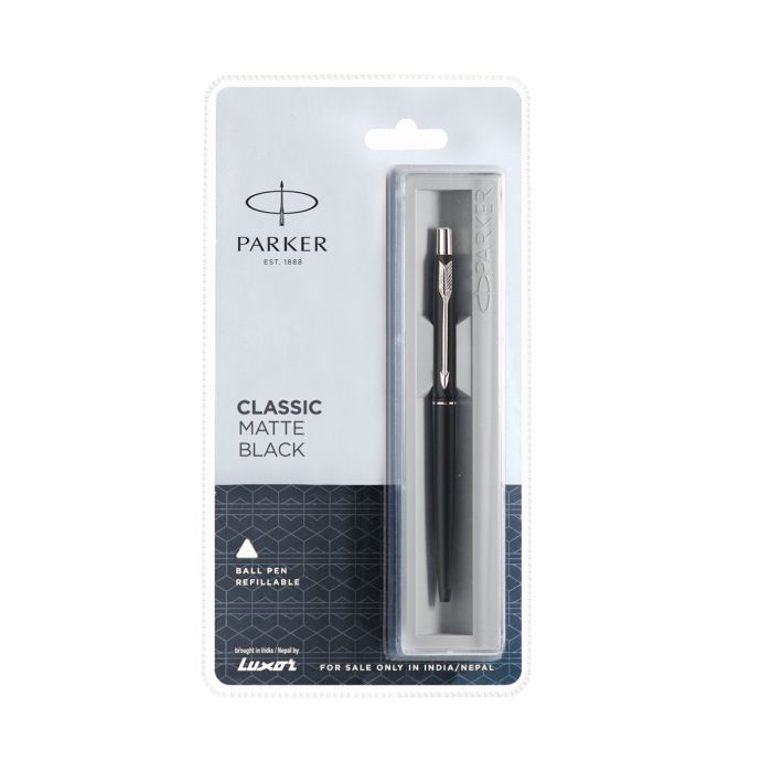 Parker Classic Matte Black Chrome Trim Ball Pen main product photo