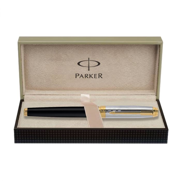 Parker Ambient Deluxe Black Gold Trim Fountain Pen Pen(Fine Nib) main product photo
