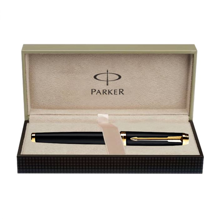 Parker Ambient Laque Black Gold Trim Fountain  Pen(Fine Nib) main product photo