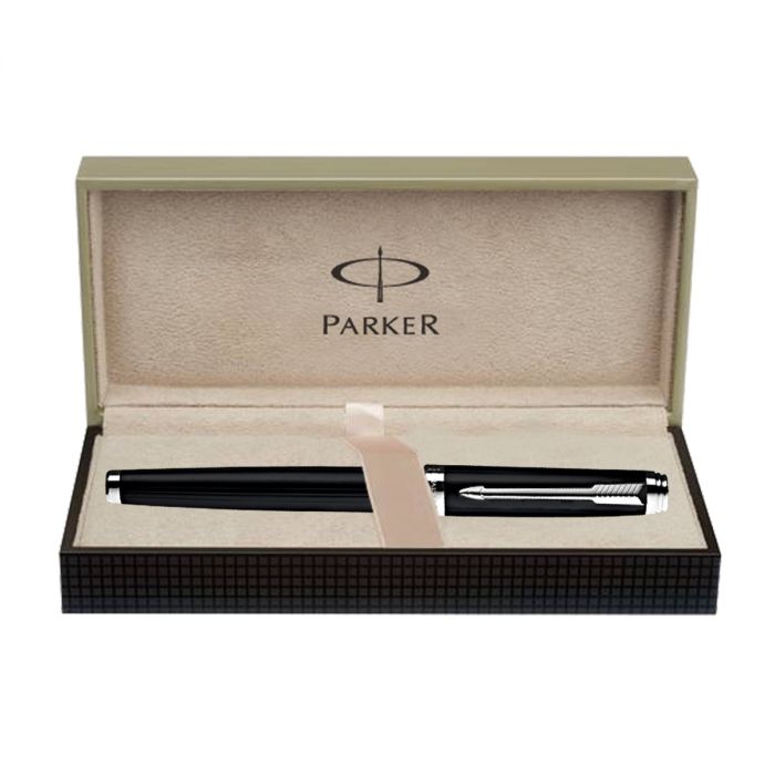 Parker Ambient Laque Black Chrome Trim Fountain Pen  (Fine Nib) main product photo