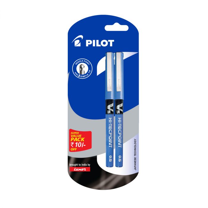 Pilot V5 Pen Pack Of 2 Blue Pen main product photo