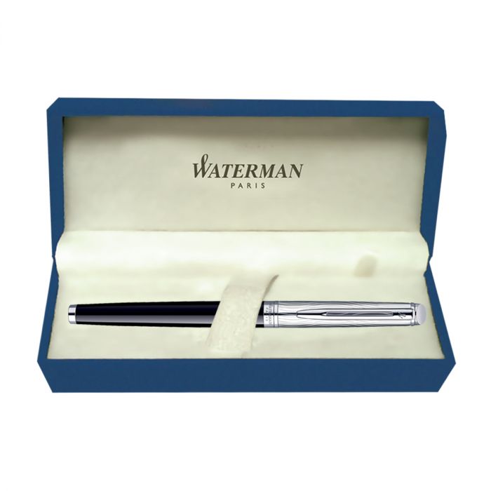 Waterman Hemisphere Dlx Black Chrome Trim  Fountain Pen Fine Nib main product photo