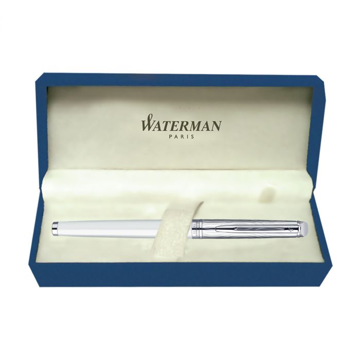 Waterman Hemisphere Dlx White Chrome Trim  Fountain Pen Fine Nib main product photo