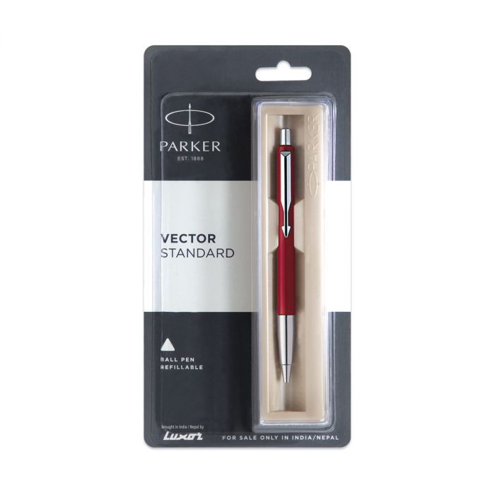 Parker Vector  Standard Ball Pen Chrome Trim Red Body Color main product photo