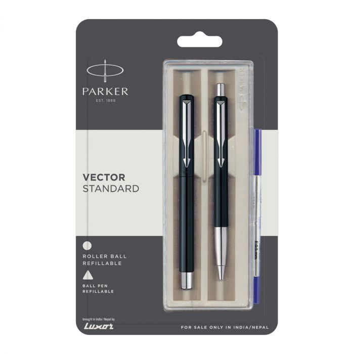 Parker Vector Standard Roller Ball Pen+Ball Pen Black main product photo