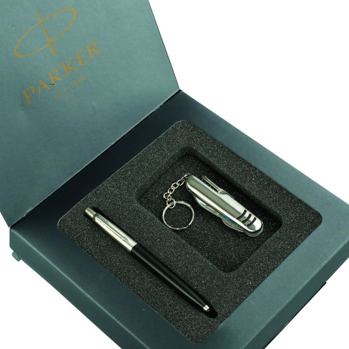 Parker Jotter Standard Chrome Trim Ball Pen With Swiss Knife Gift Set main product photo