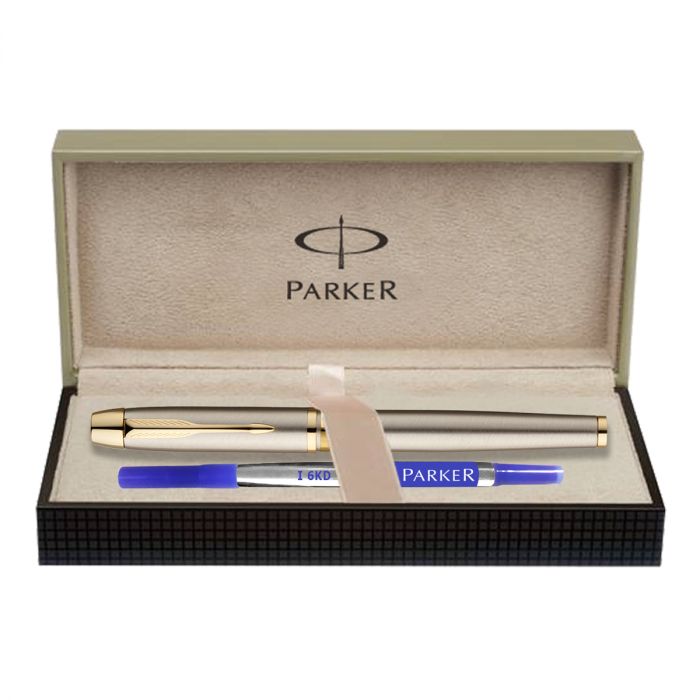 Parker Odyssey Brushed Metal Gold Trim Roller Ball Pen main product photo
