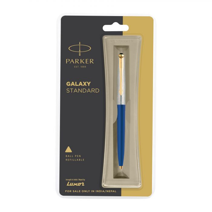 Parker Galaxy Standard Gold Trim Ball Pen Blue Body Color main product photo