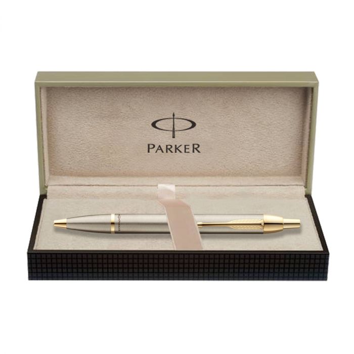 Parker IM Brushed Metal Gold Trim Ball Pen main product photo