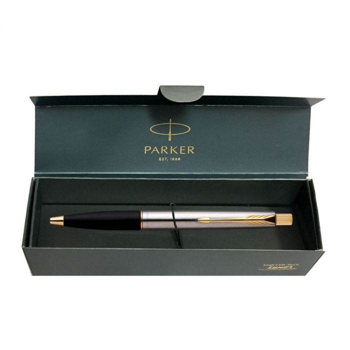 Parker Frontier Stainless Steel Gold Trim Ball Pen main product photo