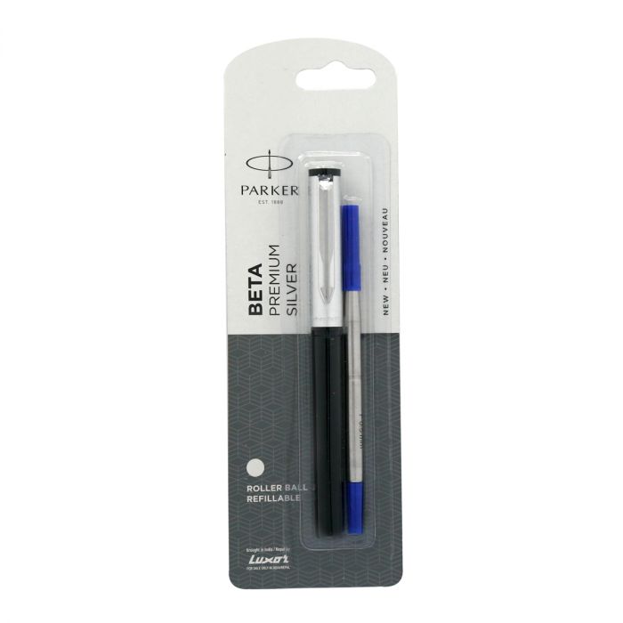 Parker Beta Premium Roller Ball Pen Chrome Trim Silver Finish Cap main product photo