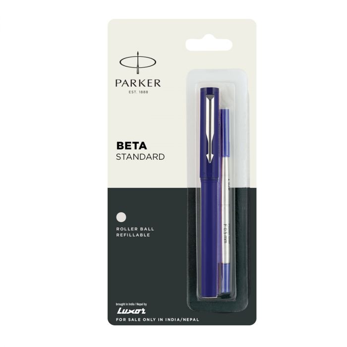 Parker Beta Standard Roller Ball Pen Chrome Trim Light Blue Body Color main product photo