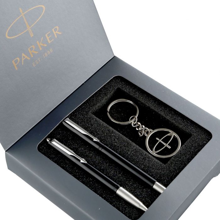 Parker Vector Standard  (Ball Pen + Roller Ball Pen) Black+Free Parker Key Chain main product photo