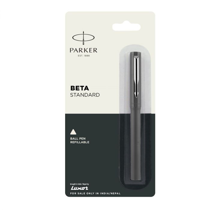 Parker Beta Standard Ball Pen Chrome Trim Systemark Dark Grey Body Color main product photo