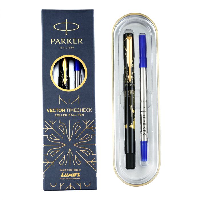 Parker Vector Time Check Roller Ball Pen Gold Trim main product photo