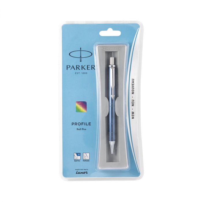 Parker Profile Ball Pen Chrome Trim Blue Body Color main product photo