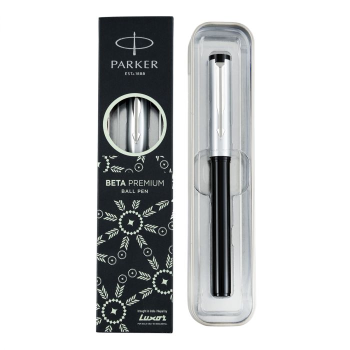 Parker Beta Premium Ball Pen Chrome Trim Silver Finish Cap  main product photo