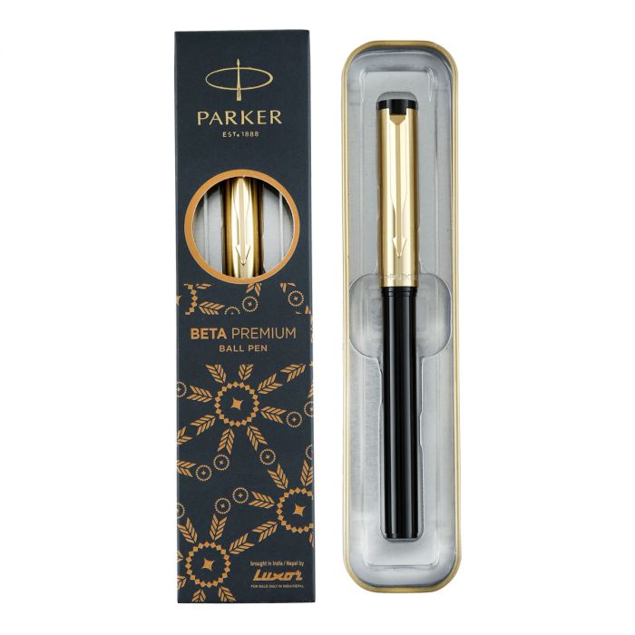 Parker Beta Premium Ball Pen Gold Trim Gold Finish Cap main product photo