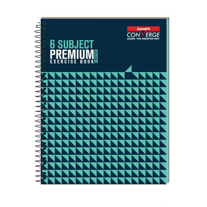 Luxor 6 Subject Spiral Premium Exercise Notebook, Single Ruled - (20.3cm x 26.7cm), 300 Pages- Seamless main product photo