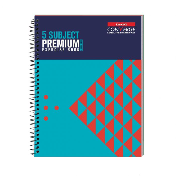 Luxor 5 Subject Spiral Premium Exercise Notebook, Single Ruled - (20.3cm x 26.7cm), 250 Pages
-Pyramid main product photo