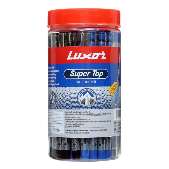 Luxor Super Top Ball Pen - 0.7Mm Tip - Assorted Pack Of 40 main product photo