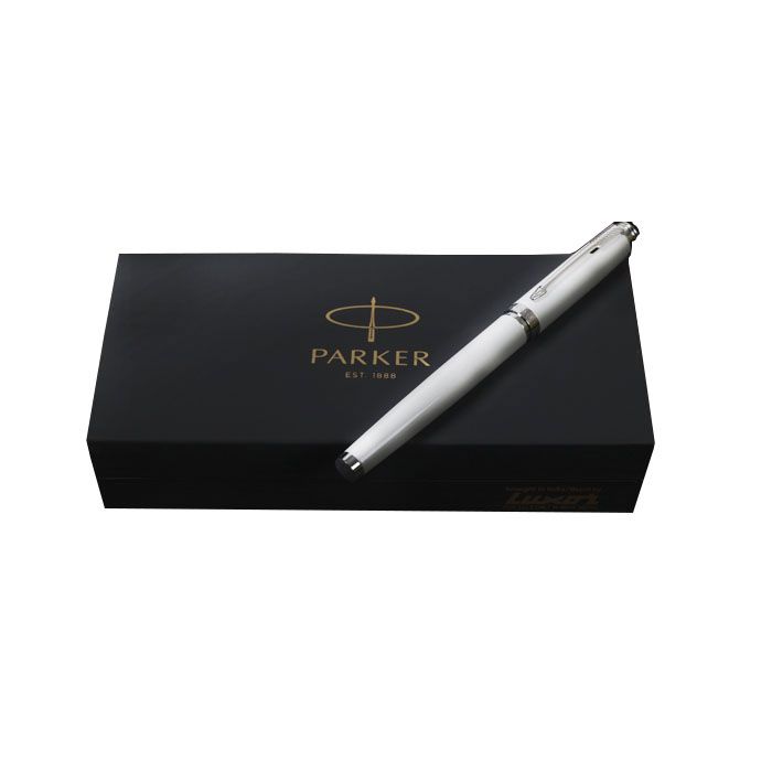 Parker Ambient White Chrome Trim Roller Ball Pen