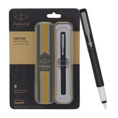 Parker Vector Matte Black Fountain Pen | Gunmetal Trim 
