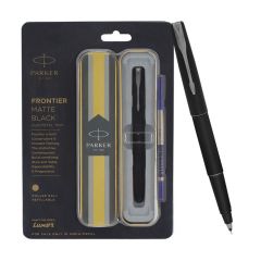 Parker Frontier Matte Black Roller Ball Pen | Gunmetal Trim |Ink Color – Blue