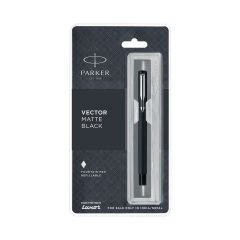 Parker Vector Matte Black Fountain Pen Fine Chrome Trim