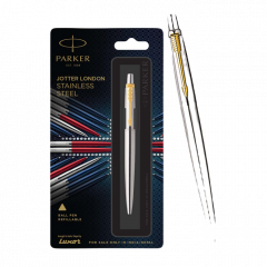 Parker Jotter Stainless Steel Ball Pen Gold Trim - London