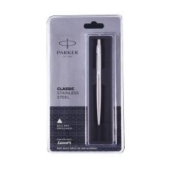Parker Classic Ball Pen, Stainless Steel Chrome Trim, Blue Ink, Ideal for Office Professionals and College Students, Sleek and Reliable