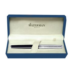 Waterman Hemisphere Dlx Black Chrome Trim  Fountain Pen Fine Nib