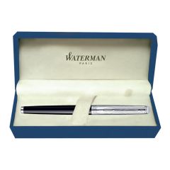 Waterman Hemisphere Dlx Black Chrome Trim  Fountain Pen Medium Nib