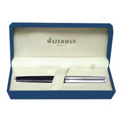 Waterman Hemisphere Dlx Silk Blk Chrome Trim  Fountain Pen Medium Nib
