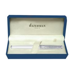 Waterman Hemisphere Dlx White Chrome Trim  Roller Ball Pen