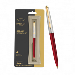 Parker Galaxy Standard Gold Trim Ball Pen Red Body Color