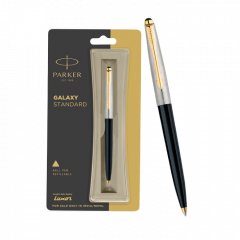 Parker Galaxy Standard Gold Trim Ball Pen Black Body Color