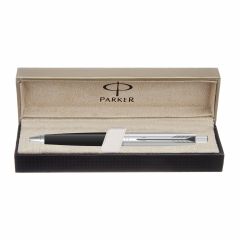 Parker Aster Shiny Black Chrome Trim Ball Pen (20141), Ideal for Office Professionals, College Students, and Personal Use, Elegant and Smooth Writing Instrument