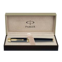 Parker Odyssey Lacquered Black with Gold Trim Fountain Pen, Medium Nib, Perfect for Office Professionals, College Students, and Personal Use, Elegant and Professional Writing Tool