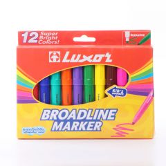 Luxor Broadline Marker Set - Bold & Vibrant Colors, Perfect for Creative Artwork (Pack of 12)