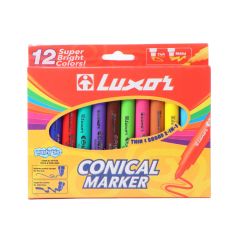 Luxor Funliner Color Set - Fine Tip, Ideal for Coloring, Doodling & School Projects (Pack of 12)