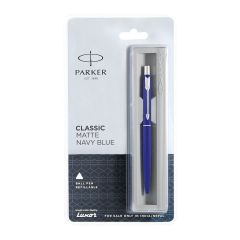 Parker Classic Matte Navy Blue Chrome Trim Ball Pen