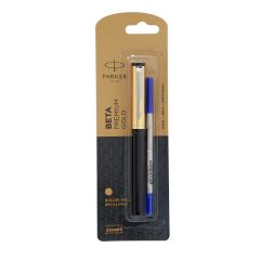 Parker Beta Premium Roller Ball Pen Chrome Trim Gold Finish Cap