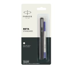 Parker Beta Standard Roller Ball Pen  Chrome Trim Dark Grey