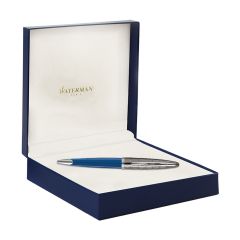 Waterman Carene Contemporary Blue & Gun Metal  Silver Trim  Ball Pen