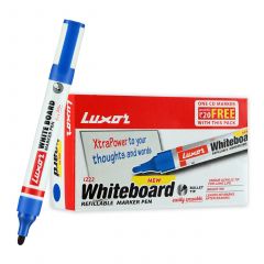 Luxor Refillable White Board Marker - Blue - Box Of 10