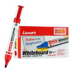 Luxor Refillable White Board Marker - Red - Box Of 10