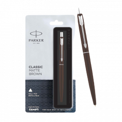 Parker Classic Matte Brown Chrome Trim Ball Pen