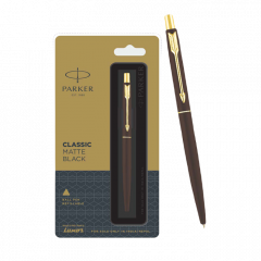 Parker Classic Matte Brown Gold Trim Ball Pen