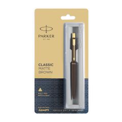 Parker Classic Matte Brown Gold Trim Ball Pen